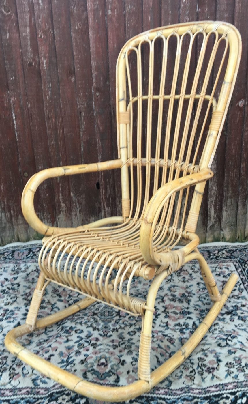 Boho Cane Rocking Chair