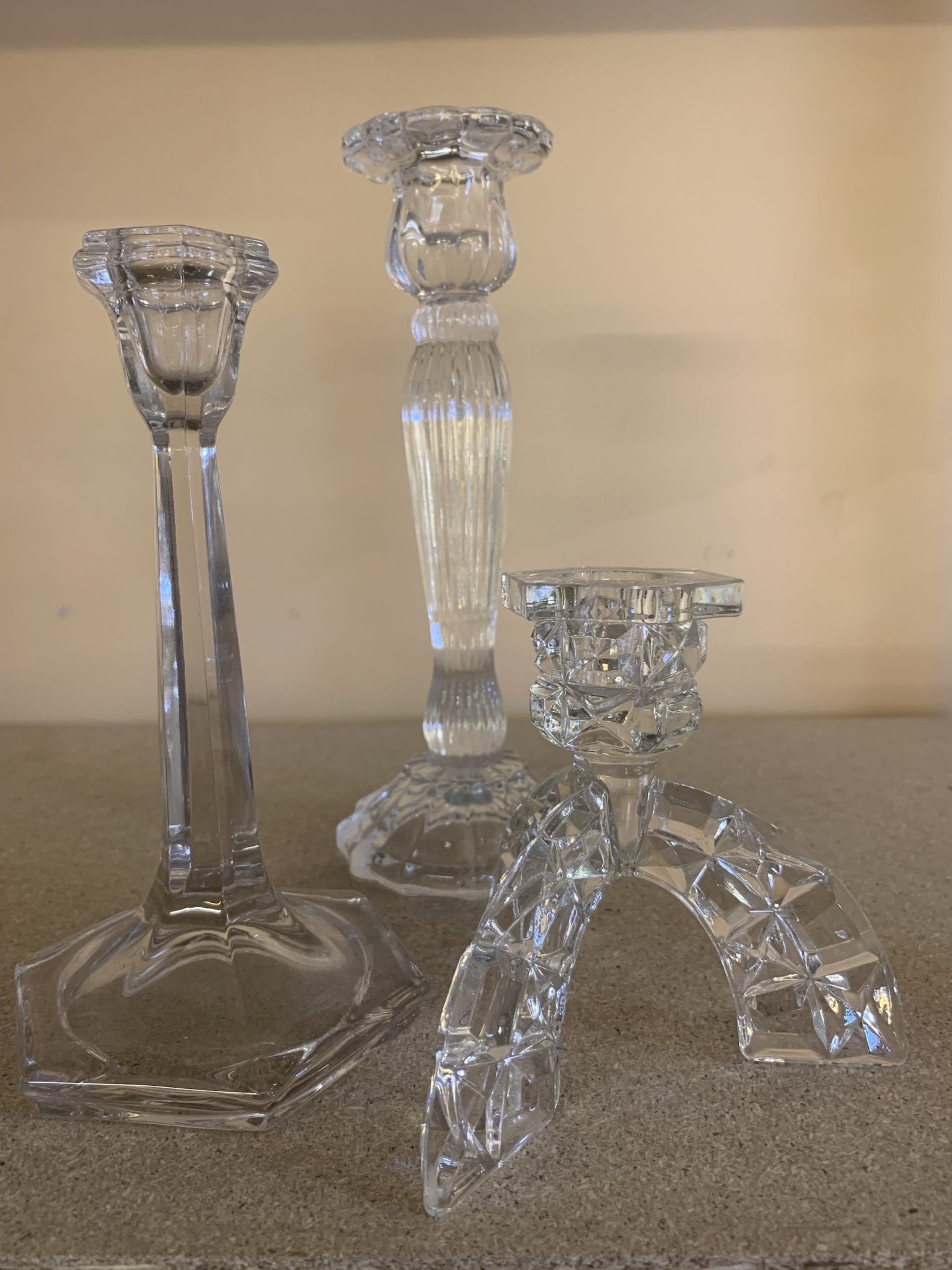 Glass candlestick Ivy Floral Events