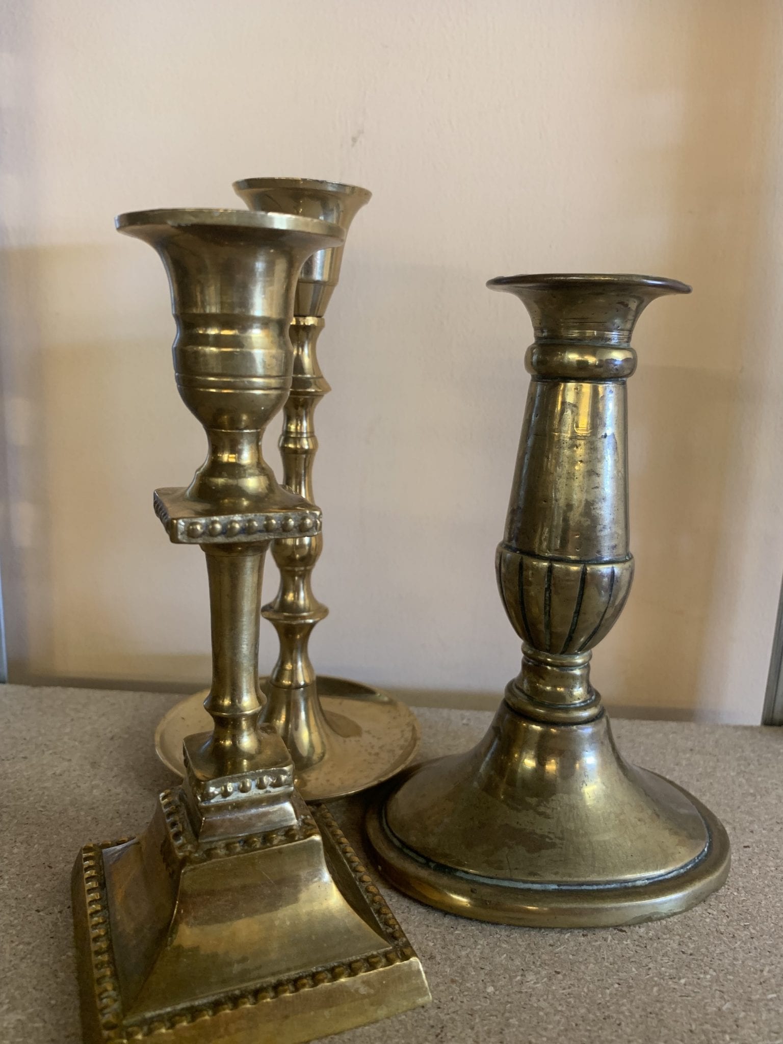Brass Candlestick Ivy Floral Events